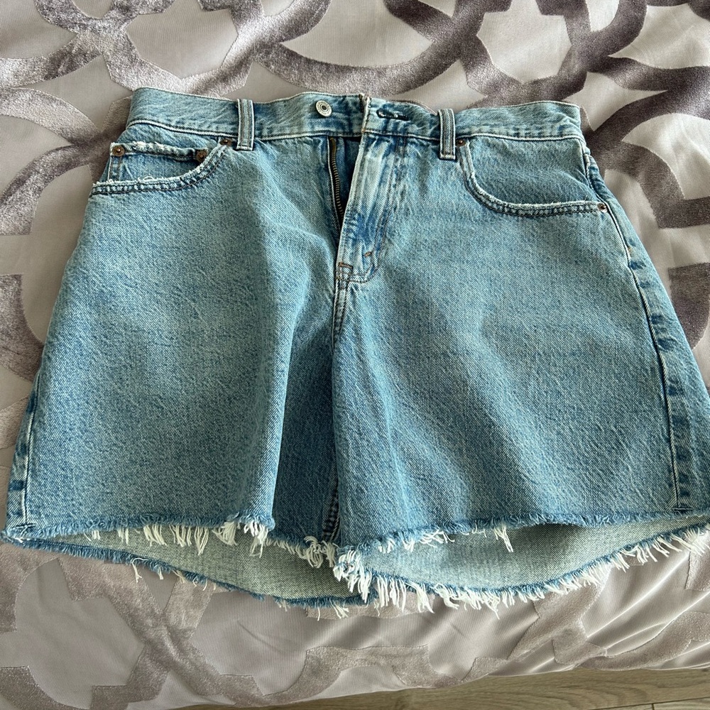 Abercrombie & Fitch Blue Jean Shorts Distressed Frayed Hem